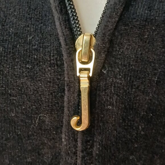 NWT Juicy Couture Basic Zip Up Slim Fit Hoodie Black Velour Size Medium - Picture 5 of 9